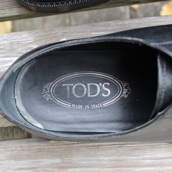 Tod's Black Plain Toe Derby, Made in Italy, EUC Men's 9 UK, 10 US - Picture 9 of 12